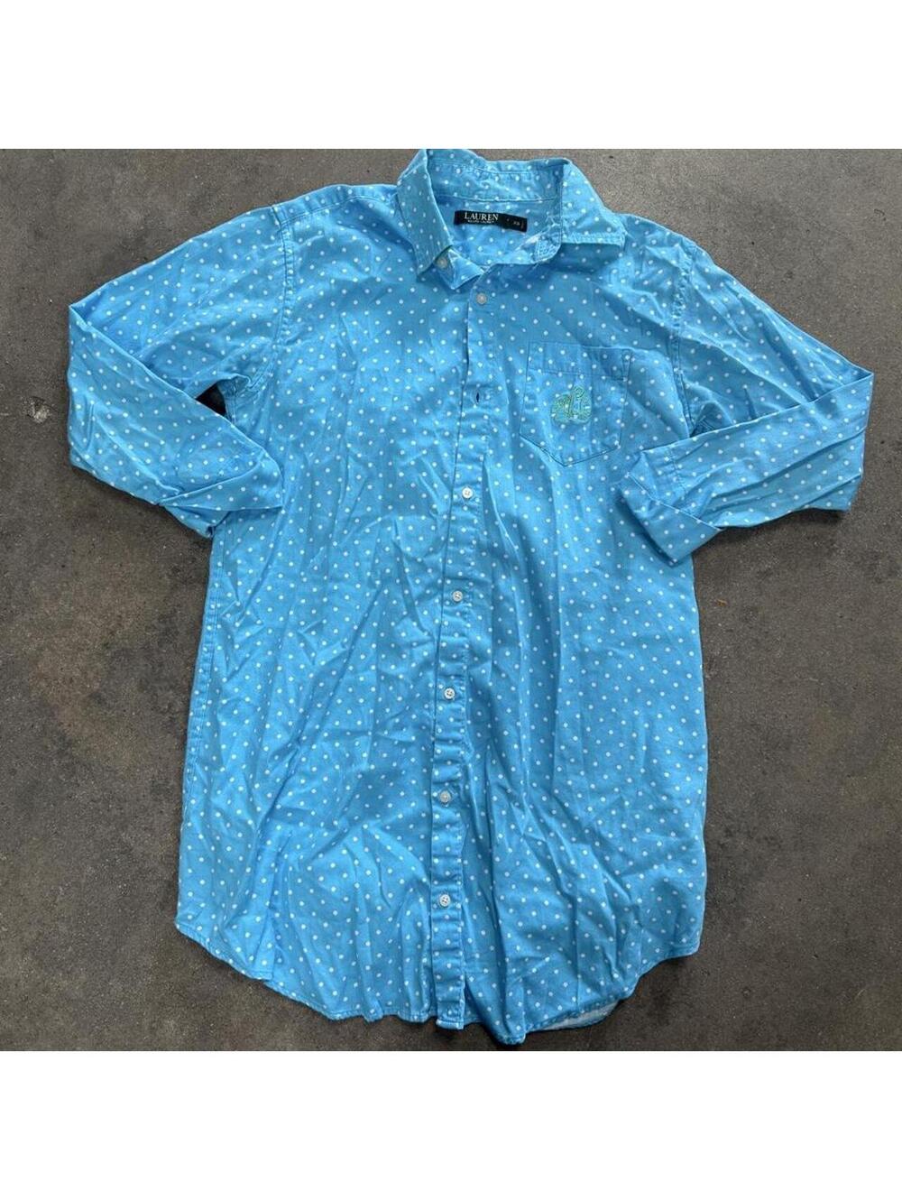 Lauren Ralph Lauren Polka Dot Button Up XS